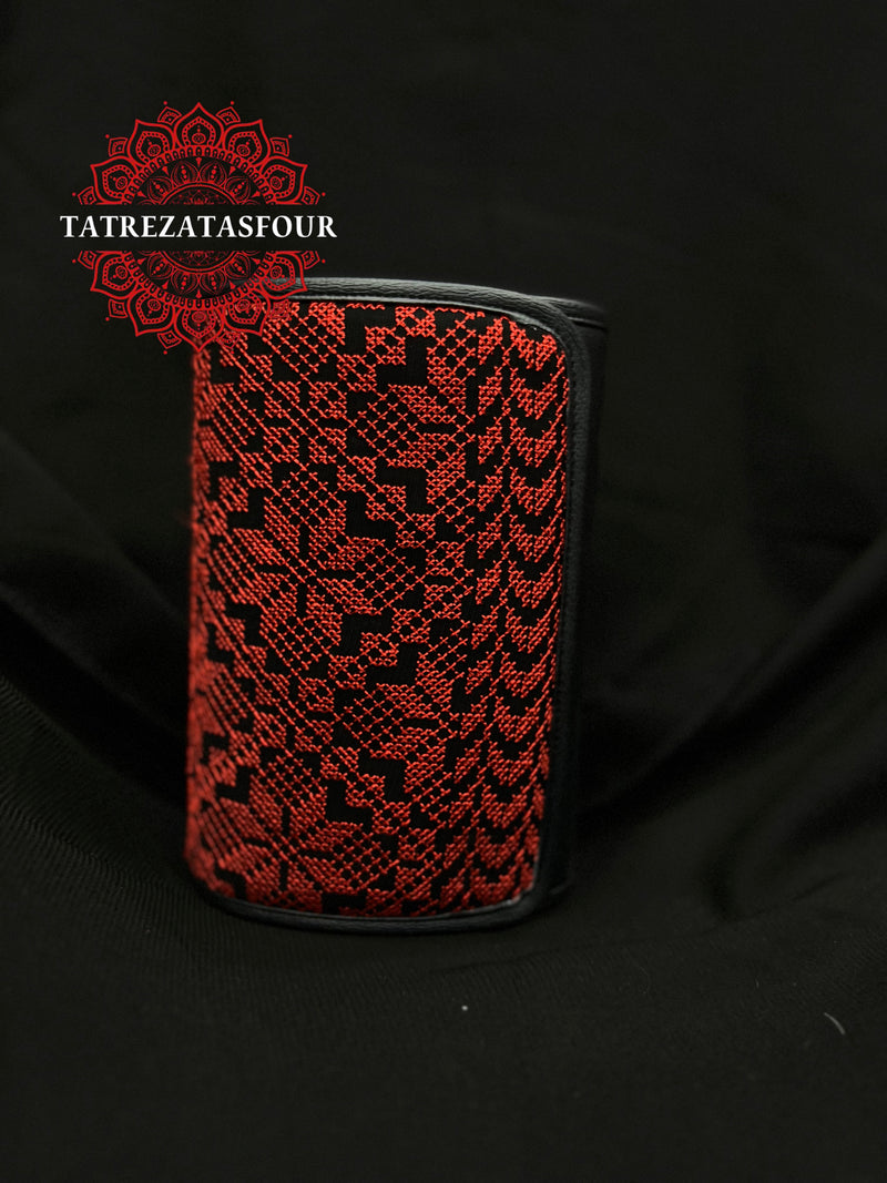 Embroidered Medium Crossbody - Red Stitching