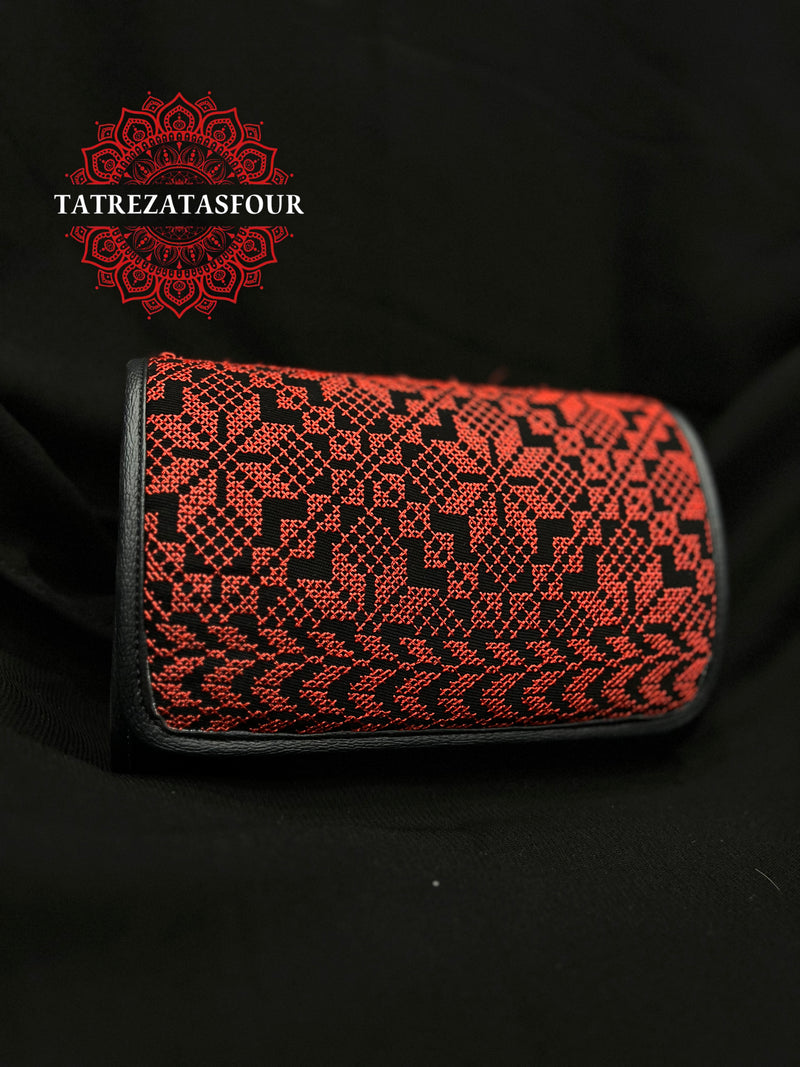 Embroidered Medium Crossbody - Red Stitching